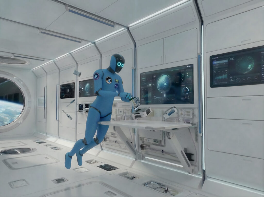 宇宙飛行士の業務を省力化する「宇宙ロボット」イメージ